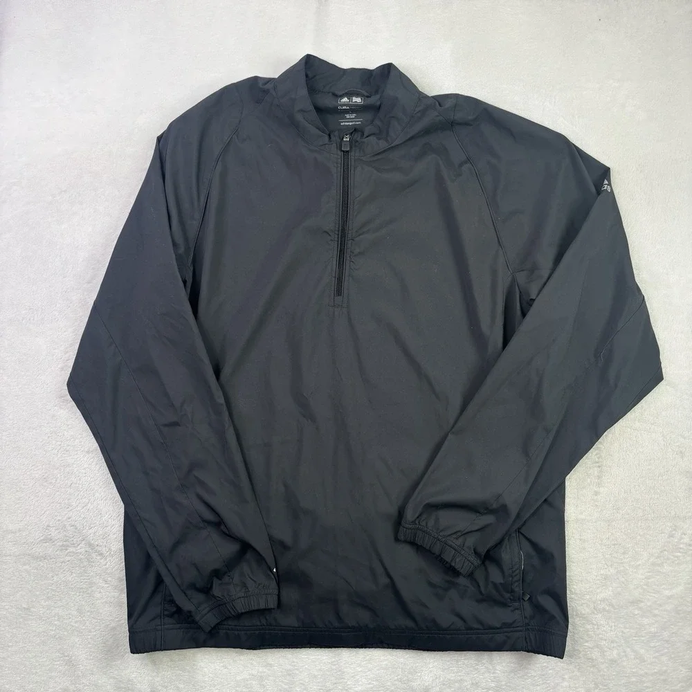Adidas Golf ClimaProof Black Full Zip Long Sleeve Jacket Men's Large
